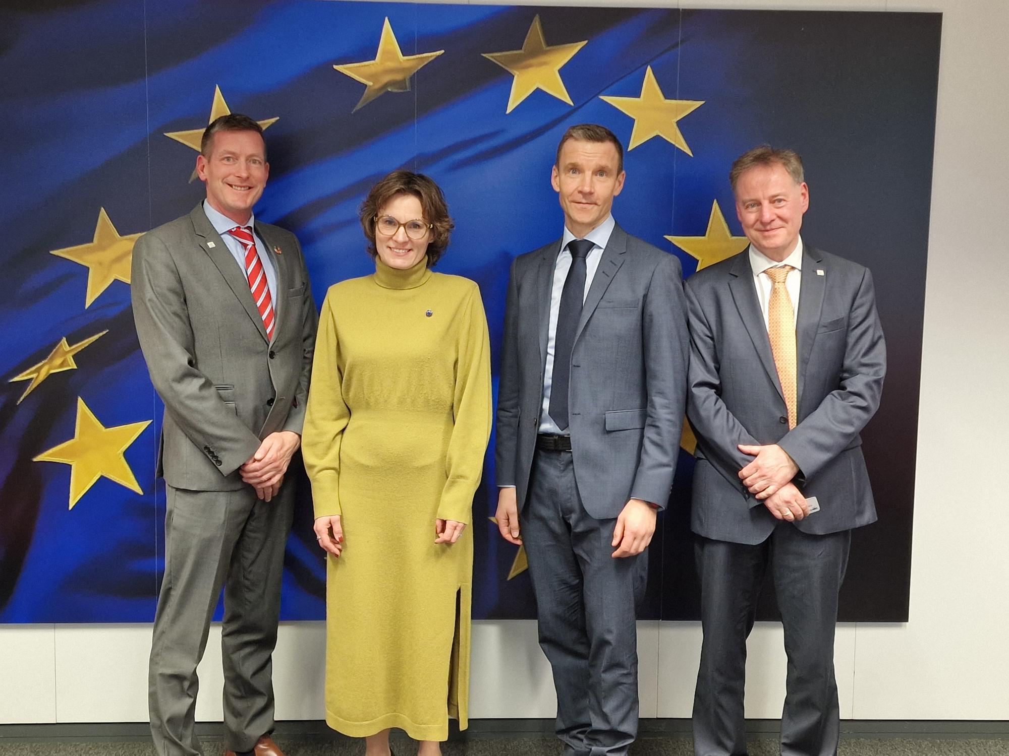 Brian Murphy, vice president EurEau, Jessika Roswall, EU-kommissionär, Pär Dalhielm, vd Svenskt Vatten och president EurEau, Oliver Loebel, vd EurEau